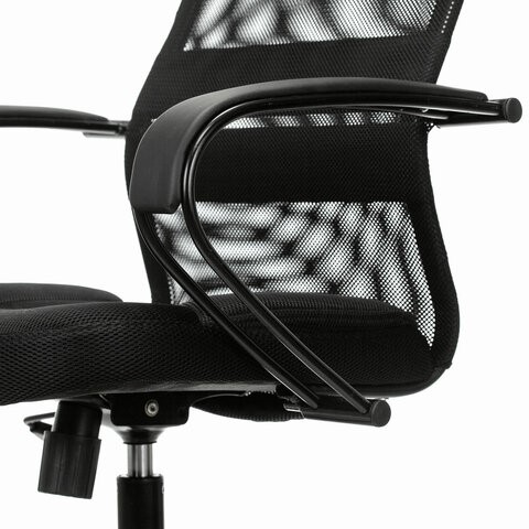Кресло офисное Brabix Premium Stalker EX-608 PL (ткань-сетка/кожзам, черное) 532090 в Надыме - изображение 8