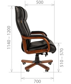 Офисное кресло CHAIRMAN 653 кожа черная в Новом Уренгое - предосмотр 2