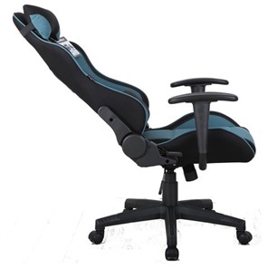 Компьютерное кресло Brabix GT Racer GM-100 (две подушки, ткань, черное/голубое) 531818 в Надыме - предосмотр 3