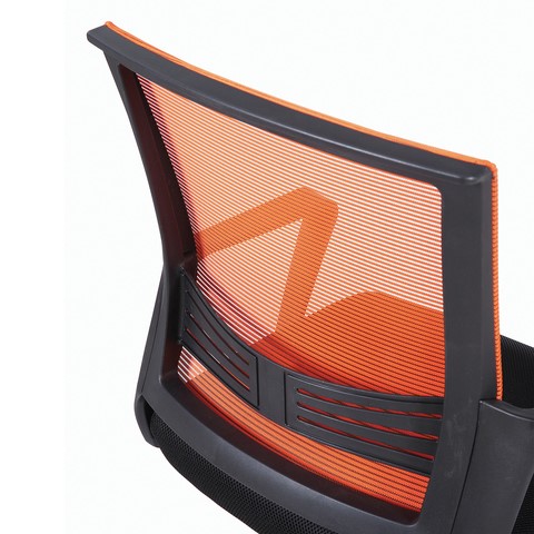 Кресло компьютерное Brabix Balance MG-320 (с подлокотниками, комбинированное черное/оранжевое) в Салехарде - изображение 8