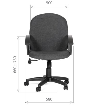 Кресло компьютерное CHAIRMAN 681 Ткань C-3 черное в Надыме - изображение 1