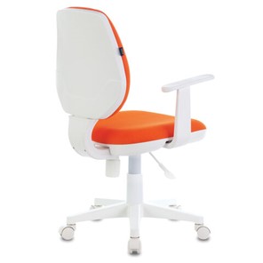 Кресло офисное Brabix Fancy MG-201W (с подлокотниками, пластик белый, оранжевое) 532410 в Тарко-Сале - предосмотр 2