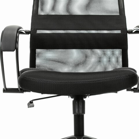 Кресло офисное Brabix Premium Stalker EX-608 PL (ткань-сетка/кожзам, черное) 532090 в Надыме - изображение 10