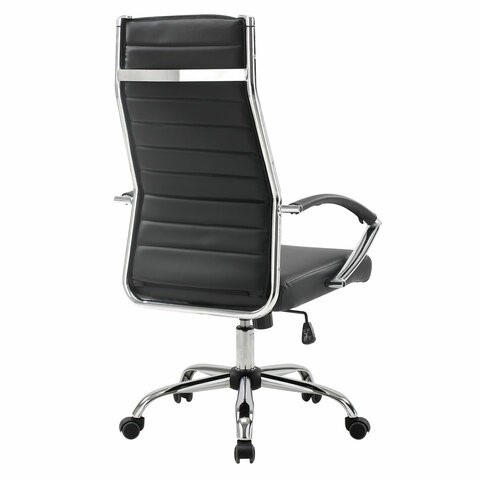 Кресло компьютерное Brabix Style EX-528 (экокожа, хром, черное) в Салехарде - изображение 3