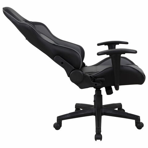 Компьютерное кресло Brabix GT Racer GM-100 (две подушки, экокожа, черное/серое) 531926 в Салехарде - изображение 4