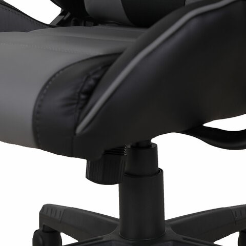 Компьютерное кресло Brabix GT Racer GM-100 (две подушки, экокожа, черное/серое) 531926 в Салехарде - изображение 10