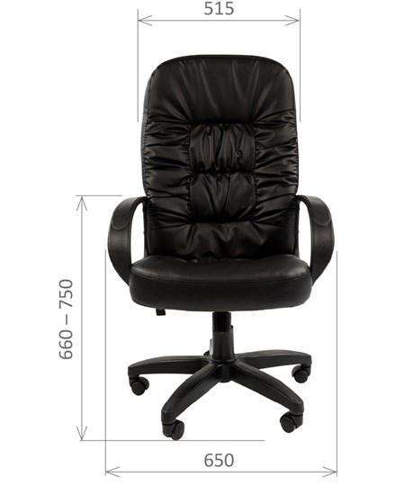 Офисное кресло CHAIRMAN 416, экокожа, цвет черный в Салехарде - изображение 1