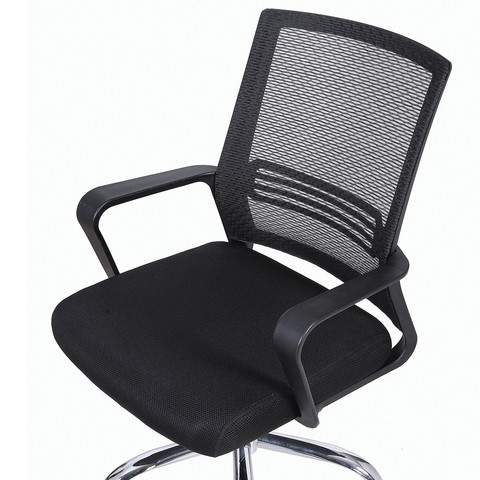 Компьютерное кресло Brabix Daily MG-317 (с подлокотниками, хром, черное) 531833 в Ноябрьске - изображение 5