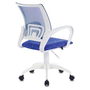 Кресло Brabix Fly MG-396W (с подлокотниками, пластик белый, сетка, темно-синее с рисунком "Space") 532405 в Салехарде - предосмотр 1