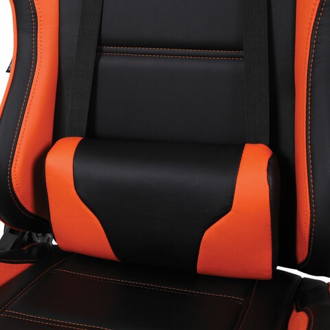 Компьютерное кресло Brabix GT Racer GM-100 (две подушки, экокожа, черное/оранжевое) 531925 в Лабытнанги - изображение 7