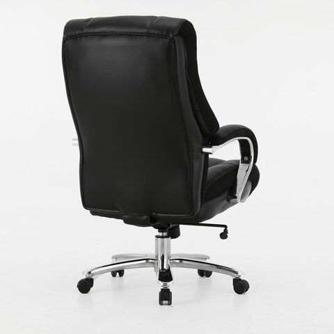 Кресло офисное Brabix Premium Bomer HD-007 (рециклированная кожа, хром, черное) в Салехарде - изображение 2