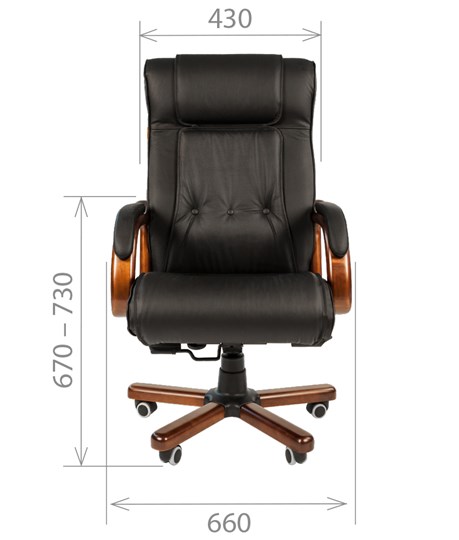 Офисное кресло CHAIRMAN 653 кожа черная в Ноябрьске - изображение 1