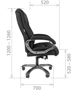 Офисное кресло CHAIRMAN 410 Акриловая ткань SX Черный в Тарко-Сале - предосмотр 2