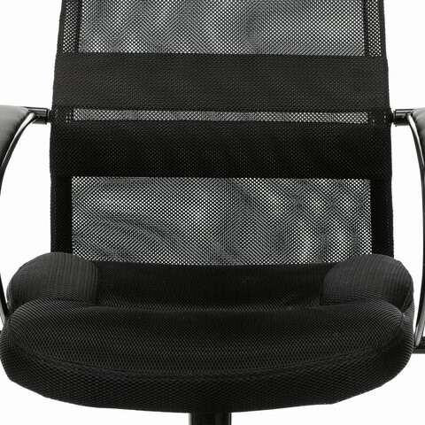 Кресло офисное Brabix Premium Stalker EX-608 PL (ткань-сетка/кожзам, черное) 532090 в Надыме - изображение 6