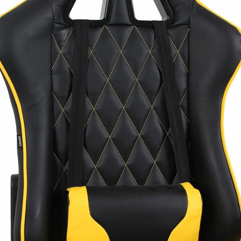 Кресло Brabix GT Master GM-110 (две подушки, экокожа, черное/желтое) в Салехарде - изображение 6