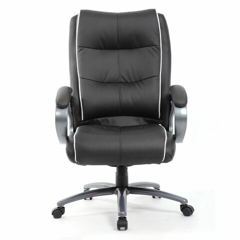 Офисное кресло Brabix Premium Strong HD-009 (экокожа черная, ткань серая) в Салехарде - изображение 4