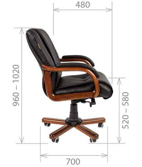 Кресло CHAIRMAN 653M кожа черная в Салехарде - изображение 2