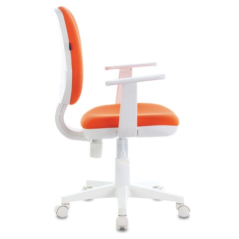 Кресло офисное Brabix Fancy MG-201W (с подлокотниками, пластик белый, оранжевое) 532410 в Ноябрьске - изображение 1