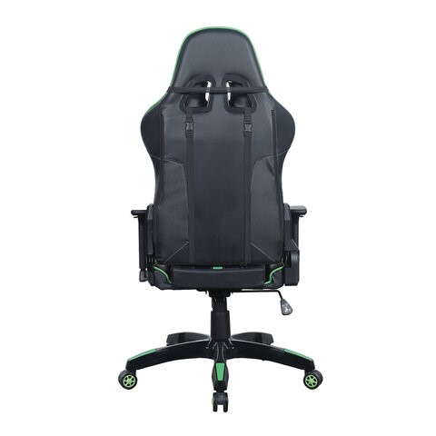 Кресло компьютерное Brabix GT Carbon GM-120 (две подушки, экокожа, черное/зеленое) в Салехарде - изображение 3