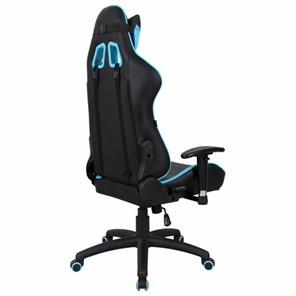 Кресло компьютерное Brabix GT Master GM-110 (две подушки, экокожа, черное/голубое) 531928 в Надыме - предосмотр 2