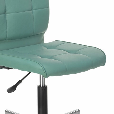 Кресло Brabix Stream MG-314 (без подлокотников, пятилучие серебристое, экокожа, серо-голубое) 532079 в Лабытнанги - изображение 4