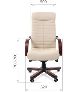 Кресло офисное CHAIRMAN 480 WD, экокожа, цвет бежевый в Лабытнанги - предосмотр 1