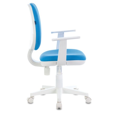Компьютерное кресло Brabix Fancy MG-201W (с подлокотниками, пластик белый, голубое) 532411 в Ноябрьске - изображение 2