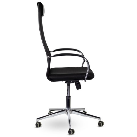 Компьютерное кресло Brabix Premium Pilot EX-610 CH (хром, ткань-сетка, черное) 532417 в Салехарде - изображение 1