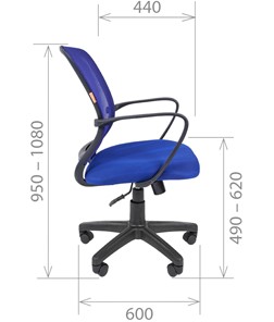 Офисное кресло CHAIRMAN 698 black TW-05, ткань, цвет синий в Салехарде - предосмотр 2