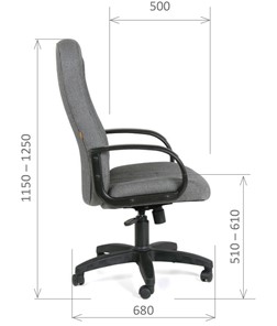 Кресло офисное CHAIRMAN 685, ткань TW 12, цвет серый в Салехарде - предосмотр 2
