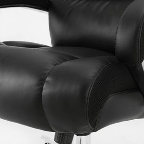 Кресло офисное Brabix Premium Bomer HD-007 (рециклированная кожа, хром, черное) в Салехарде - предосмотр 3
