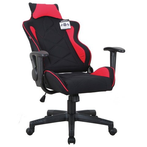 Офисное кресло Brabix GT Racer GM-100 (подушка, ткань, черное/красное) 531820 в Лабытнанги - изображение 1