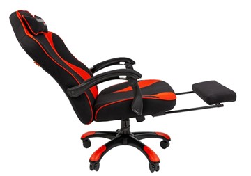 Игровое кресло CHAIRMAN GAME 35 с выдвижной подставкой для ног Ткань  черная / Ткань красная в Салехарде - предосмотр 4