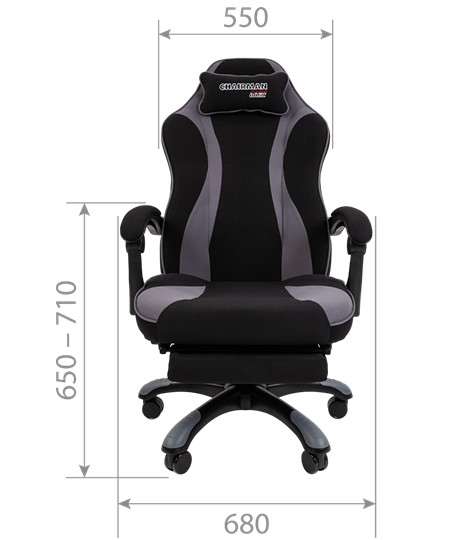 Игровое кресло CHAIRMAN GAME 35 с выдвижной подставкой для ног Ткань  черная / Ткань красная в Салехарде - изображение 7
