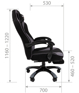 Игровое кресло CHAIRMAN GAME 35 с выдвижной подставкой для ног Ткань  черная / Ткань красная в Салехарде - предосмотр 8