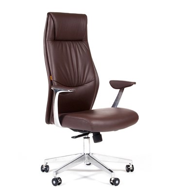 Кресло компьютерное CHAIRMAN Vista Экокожа премиум коричневая (vista) в Губкинском - изображение