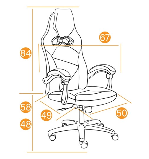 Кресло компьютерное ARENA флок , серый/черный, 29/35 арт.14129 в Салехарде - изображение 18