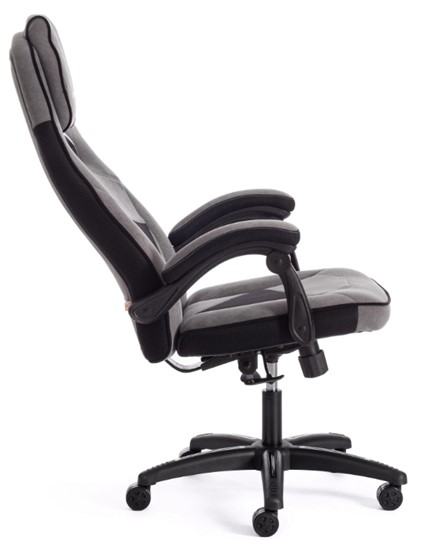 Кресло компьютерное ARENA флок , серый/черный, 29/35 арт.14129 в Салехарде - изображение 3