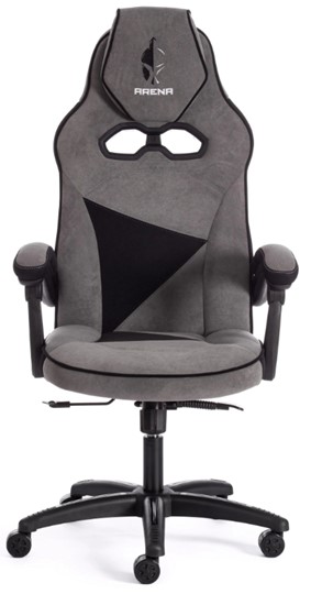 Кресло компьютерное ARENA флок , серый/черный, 29/35 арт.14129 в Салехарде - изображение 6