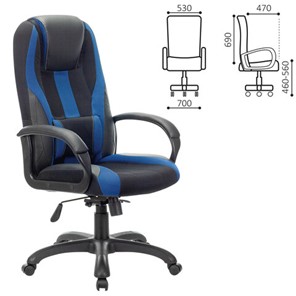 Компьютерное кресло Brabix Premium Rapid GM-102 (экокожа/ткань, черное/синее) 532106 в Салехарде - предосмотр 3