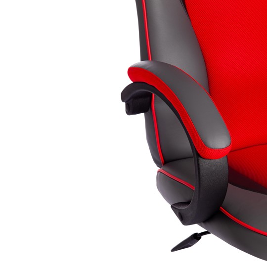 Кресло компьютерное RACER GT new кож/зам/ткань, металлик/красный, арт.13249 в Салехарде - изображение 10