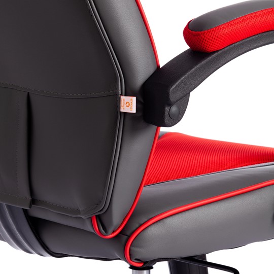 Кресло компьютерное RACER GT new кож/зам/ткань, металлик/красный, арт.13249 в Лабытнанги - изображение 12