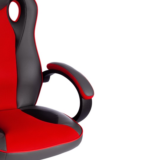 Кресло компьютерное RACER GT new кож/зам/ткань, металлик/красный, арт.13249 в Салехарде - изображение 9