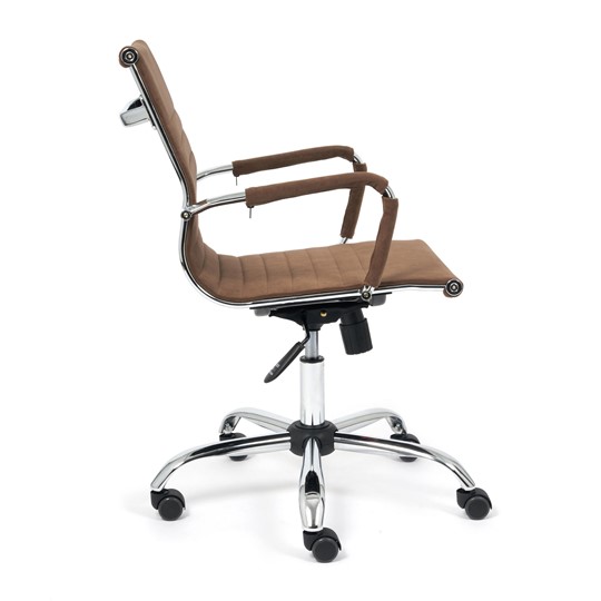 Кресло компьютерное URBAN-LOW флок, коричневый, арт.14446 в Салехарде - изображение 2