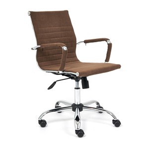Кресло компьютерное URBAN-LOW флок, коричневый, арт.14446 в Салехарде - предосмотр