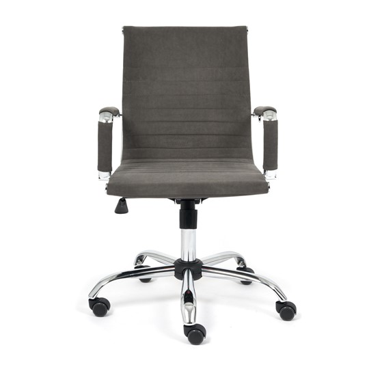 Кресло URBAN-LOW флок, серый, арт.14445 в Салехарде - изображение 1