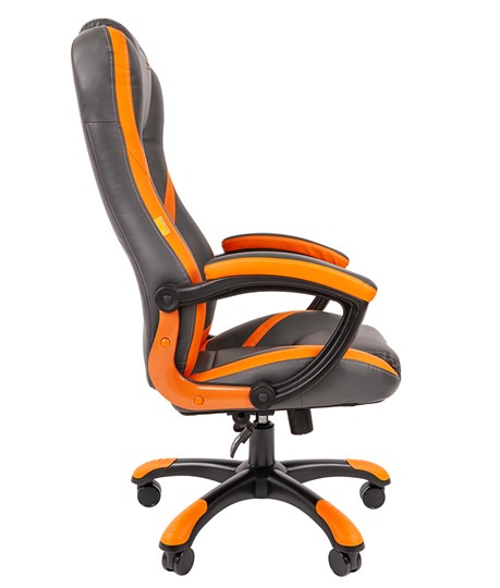 Кресло CHAIRMAN GAME 22 эко кожа, серый/оранжевый в Надыме - изображение 4