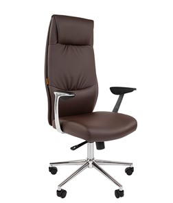 Кресло компьютерное CHAIRMAN Vista Экокожа премиум коричневая (vista) в Надыме - предосмотр 2