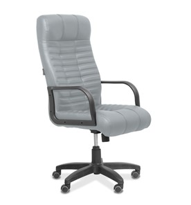 Офисное кресло для руководителя Атлант, экокожа премиум / светло-серая CN1132 в Тарко-Сале