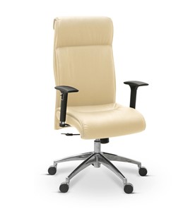 Офисное кресло Dark (подлокотники 3D) натуральная кожа с компаньоном / бежевая Savanna в Салехарде